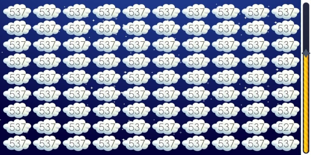 Gioco di osservazione: Scopri l’intruso nascosto tra i numeri 537 e dimostra di essere un vero campione della percezione veloce!