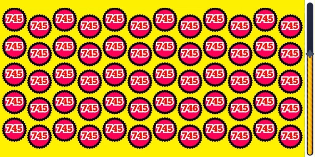 Gioco di osservazione: sei più acuto di un detective? Scopri l’unico numero intruso nascosto tra i 745 in meno di 6 secondi!